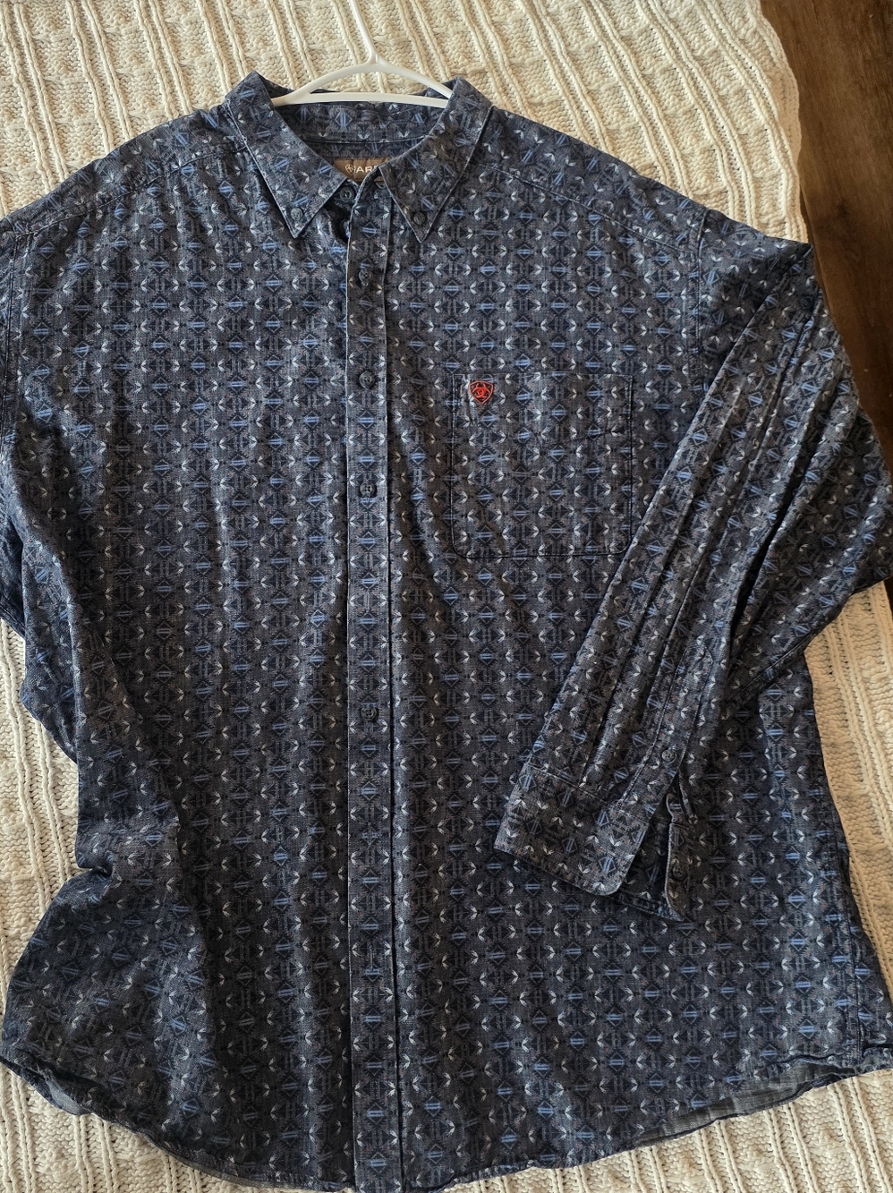 ARIAT Western Print Long Sleeve Button Up Cowboy Shirt! XXL